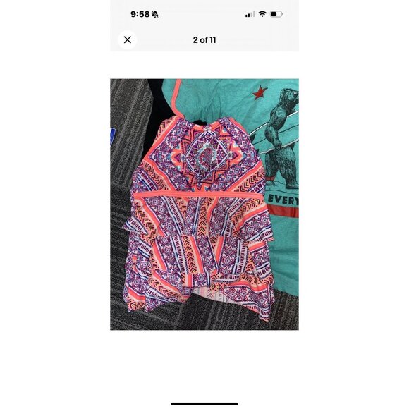 Girls Size 10-12 Clothing Bundle – 7-Piece Lot Tops Pants Shorts Romper – Hearts - Picture 3 of 12